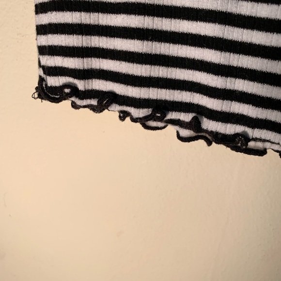 Petite striped tee with lettuce hem - Picture 5 of 5